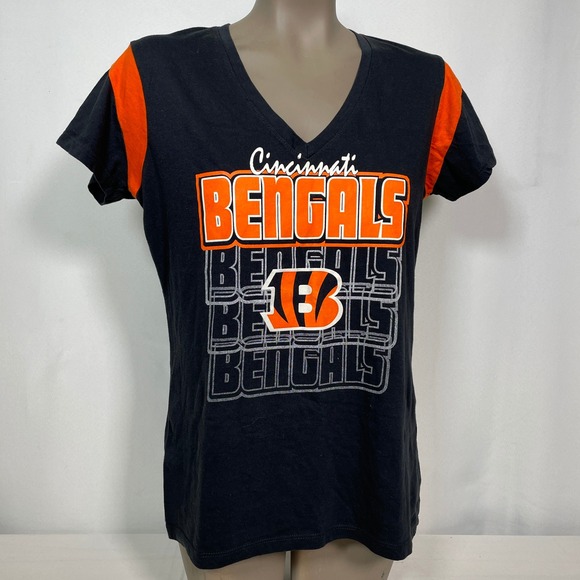 Cincinnati Bengals NFL Football Black Game Day Tradition T-Shirt Women's LARGE - Picture 6 of 9